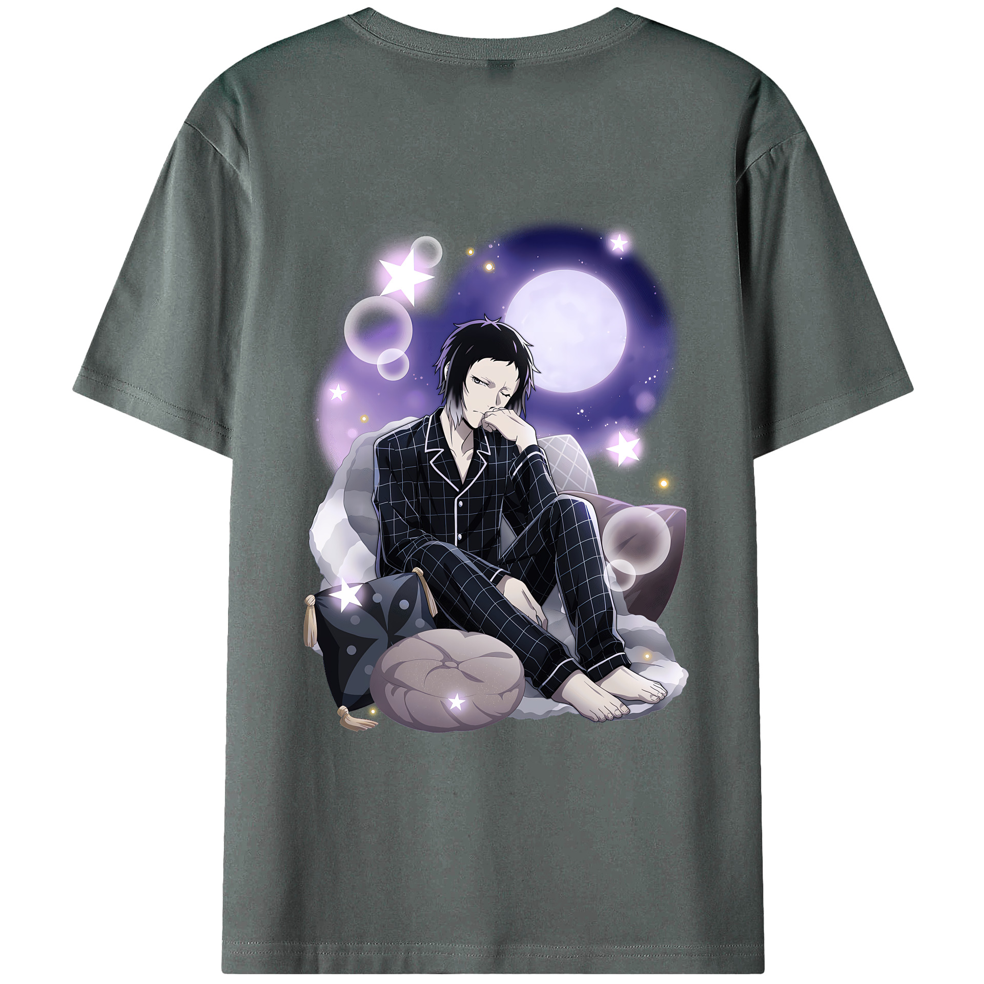 （画像用） 文豪ストレイドッグス Bungo Stray Dogs 綿100％ メンズ半袖Tシャツ（バックプリント） 通気性
